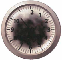 An example of loss of central vision when looking at a clock.
